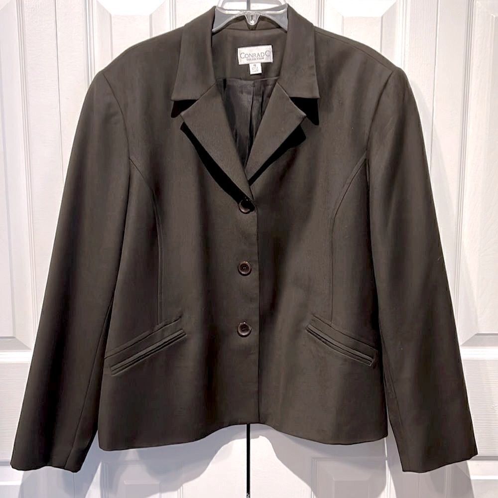 CONRAD C BROWN WOOL BLAZER SIZE 18